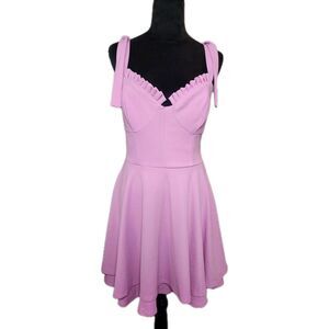 Emerald Sundae Women's L A-Line Built In Bra Pink Twirl Mini Dress Girlhoodcore